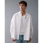 AE Everyday Relaxed Oxford Button-Up Shirt - White