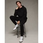 AE 24/7 Textured Hoodie - Black