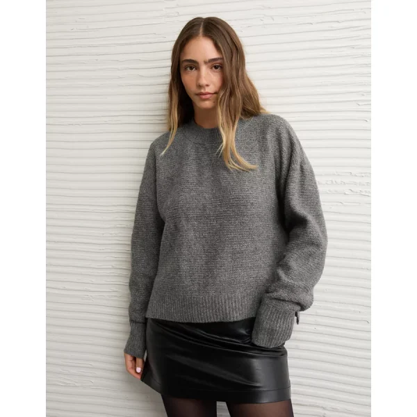 AE Whoa So Soft Crew Neck Sweater - Dark Gray
