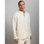 AE77 Premium Relaxed Linen Button-Up Shirt - White
