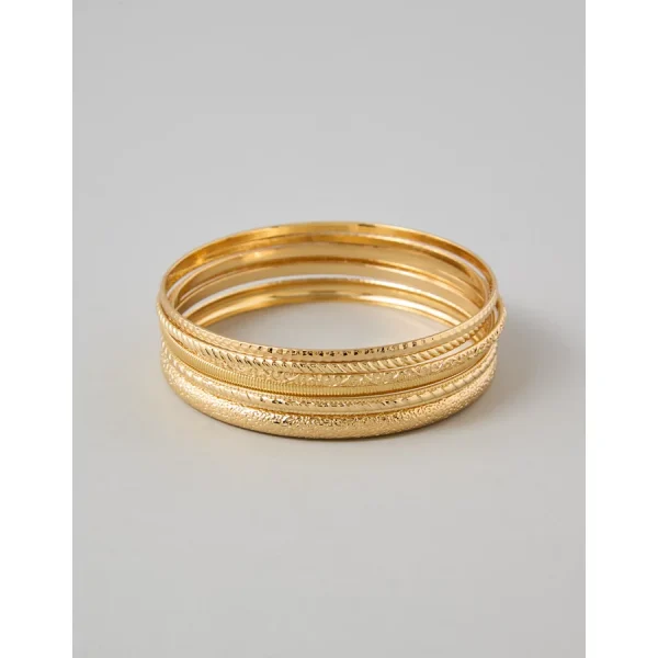 AEO Gold-Tone Bangles 6-Pack - Gold