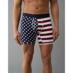 AEO Men's Holiday Lights 6" Flex Boxer Brief - Navy