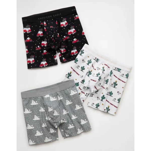 AEO Men's Peanuts 6" Classic Boxer Brief 3-Pack - Multi