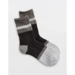 Aerie Colorblock Marled Crew Socks - Shell Gray