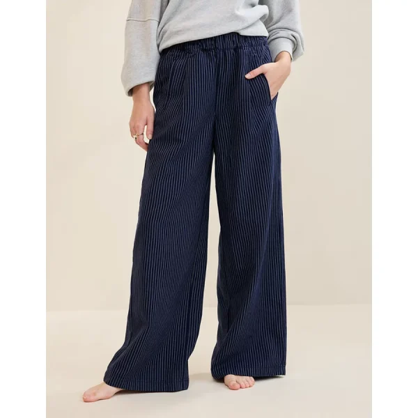 Aerie Stripe Trouser - Navy