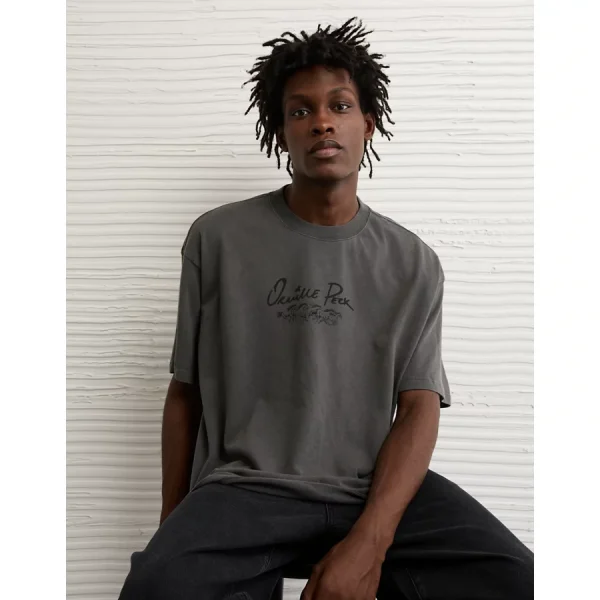 AE Boxy Orville Peck Graphic T-Shirt - Dusted Slate