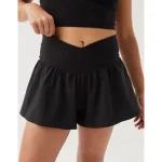 OFFLINE By Aerie Real Me Crossover Flowy Short - True Black