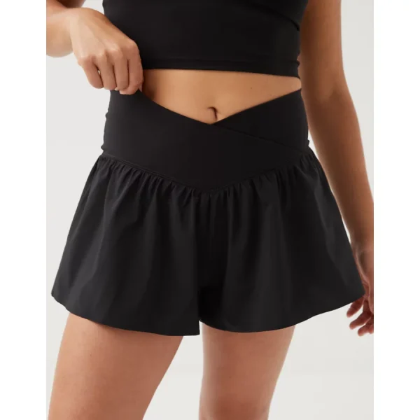 OFFLINE By Aerie Real Me Crossover Flowy Short - True Black