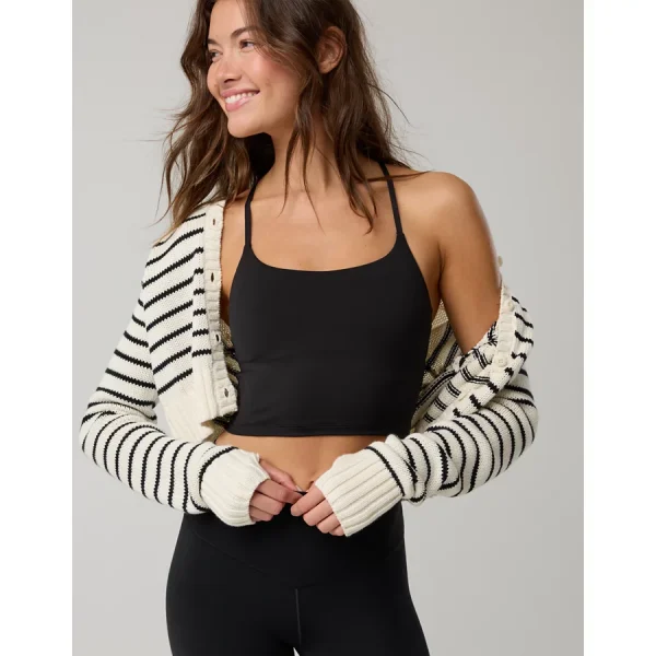 OFFLINE By Aerie Real Me Xtra Strappy Longline Sports Bra - True Black