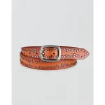 Old Trend Studded Leather Belt - Camel
