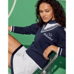 Pickletini Audrey Varsity Sweater - Royal Navy