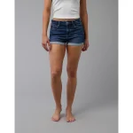 AE Next Level High-Waisted Denim Short Short - Dark Indigo Wash