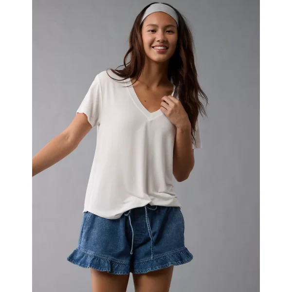 AE Soft & Sexy V-Neck T-Shirt - Cream