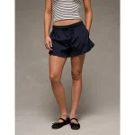 AE Stretch High-Waisted Ruffle Hem Short - Navy