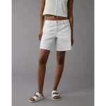 AE 8" Dreamy Drape Stretch Low-Rise Baggy Jort - White