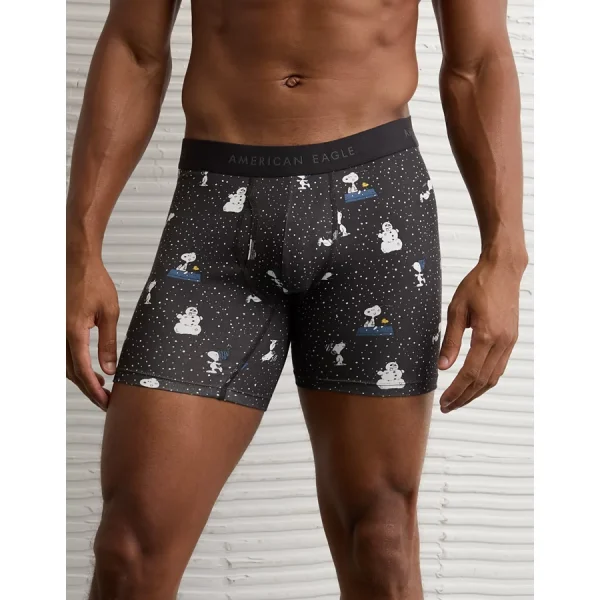AEO Men's Snoopy Snowstorm 6" Classic Boxer Brief - Black