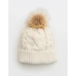Aerie Cable Beanie - Natural