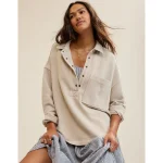 Aerie Chorewear Popover Sweatshirt - Stone Harbor