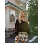 Aerie Off The Shoulder Sweatshirt - Deep Earth