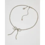 Aerie Stardust Bow Necklace - Silver