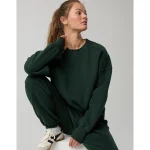 OFFLINE By Aerie Cloud Fleece Classic Crewneck Sweatshirt - Deep Forest Green