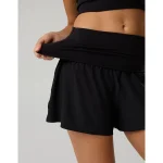 OFFLINE By Aerie Real Me Foldover Flowy Short - True Black