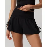 OFFLINE By Aerie Real Me Ruched Pocket Flowy Short - True Black