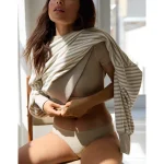 SMOOTHEZ No Show Lace Thong Underwear - Sandbar