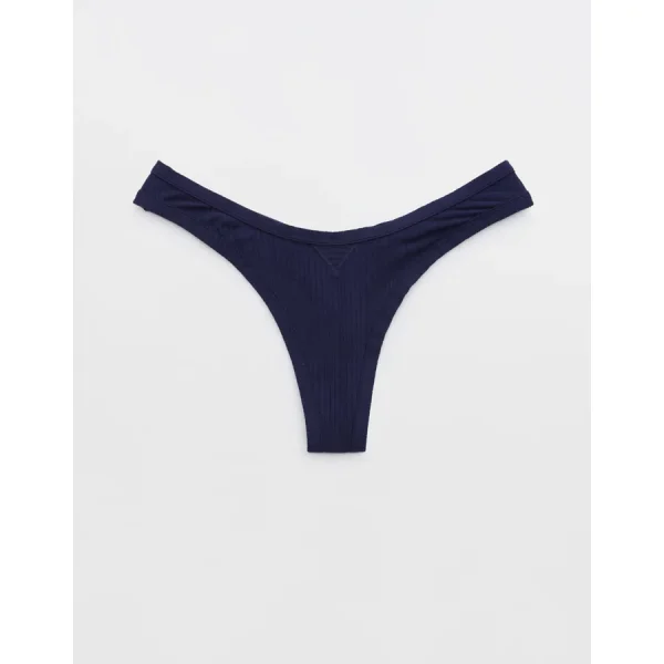 Superchill Modal Rib Thong Underwear - Navy