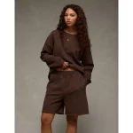 AE Everyday Luxe High-Waisted Sweat Short - Dark Brown