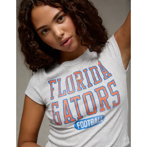AE Florida Gators Graphic Cropped Baby Tee - Grey