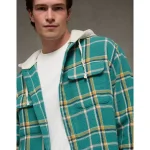 AE Hooded Flannel Shirt - Teal