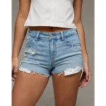 AE Next Level High-Waisted Short Shorts - Blue Daylight