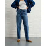 AE Strigid Super High-Waisted Baggy Straight Jean - Intensely Dark