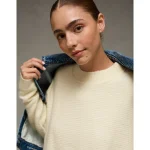 AE Whoa So Soft Crew Neck Sweater - Cream