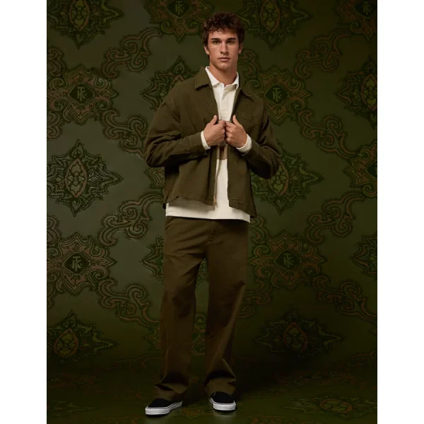 AE x Tru Kolors Twill Full-Zip Mechanic Jacket - Olive