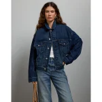 AE77 Premium Oversized Denim Jacket - Dark Wash