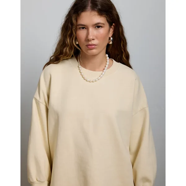 AE77 Premium Puff Sleeve Sweatshirt - Cream