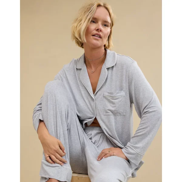Aerie Real Soft® Pajama Shirt - Medium Heather Gray