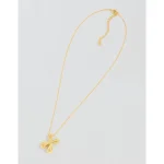 Athra Bubble Letter Necklace - Gold