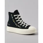 Converse Chuck Taylor All Star Embroidered Flowers High-Top Sneaker - Black