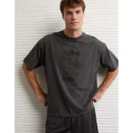 AE Boxy Mickey Mouse Graphic T-Shirt - Dusted Slate