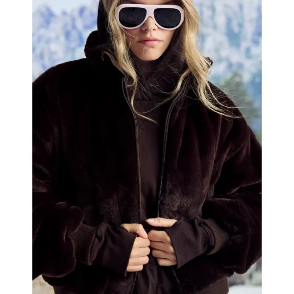 OFFLINE By Aerie Fur Full Zip Jacket - Deep Earth