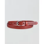 Old Trend Studded Leather Belt - Red