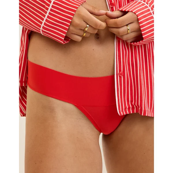 SMOOTHEZ Everyday Thong Underwear - Bright Red