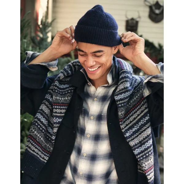 AE Cozy Shaker Stitch Beanie - Navy