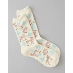 AE Deer Crew Socks - Cream