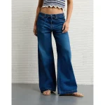 AE Dreamy Drape Strigid Low-Rise Ultra Wide-Leg Jean - Darkness Falls