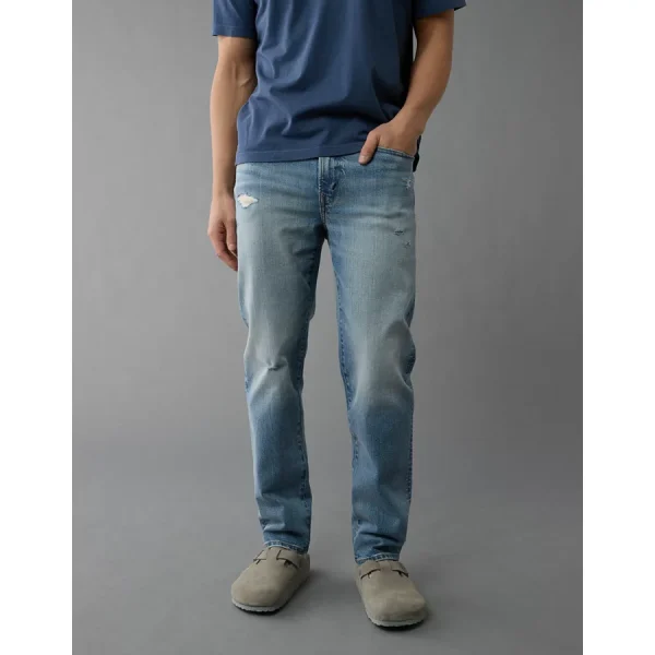 AE EasyFlex +TENCEL™ Fibers Ripped Slim Straight Jean - Tinted Medium