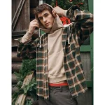 AE Hooded Flannel Shirt - Green